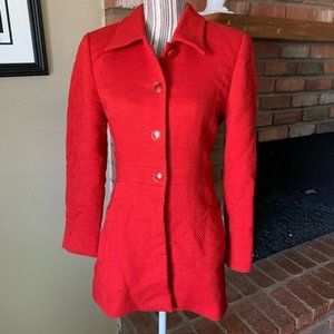 Celine Paris Wool Blend Red Button Down Jacket 6